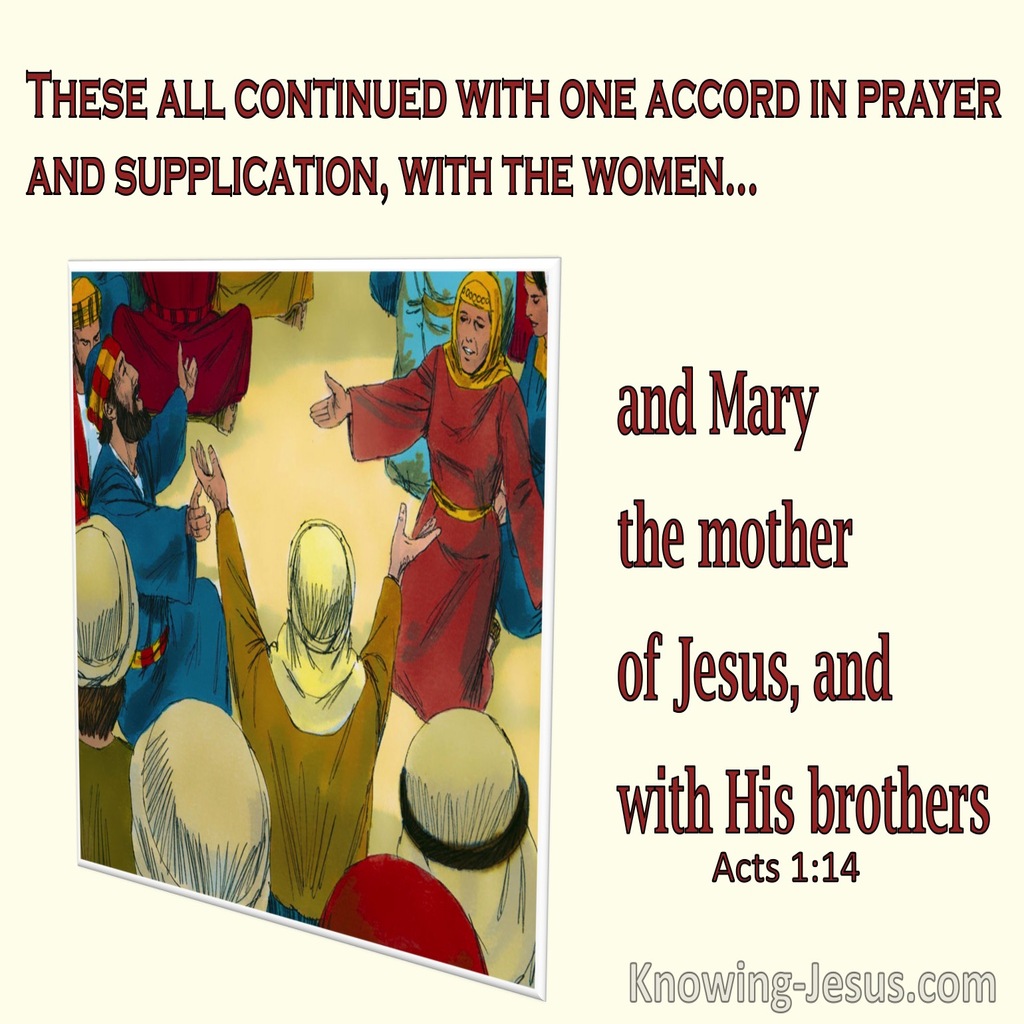 Acts 1:14 They All Continued With One Accord In Prayer And Supplication (cream)